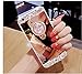 Black Lemon Phone Case for iPhone 6/iPhone 6s Case with Ring Stand 360° Rotatable Crystal Tassel Hairball iPhone Case Drop Resistant Soft Silicone Shockproof Cover Protective Case for Womens Girls