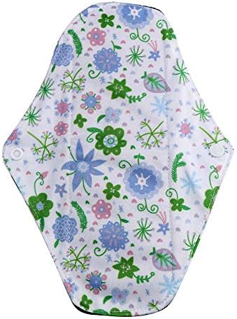Malloom Reusable Sanitary Towels Pads Menstrual Pads Bamboo Cloth Reusable Washable Menstrual Sanitary Pads Panty Liners with Wet Bag,Heavy Flow Night
