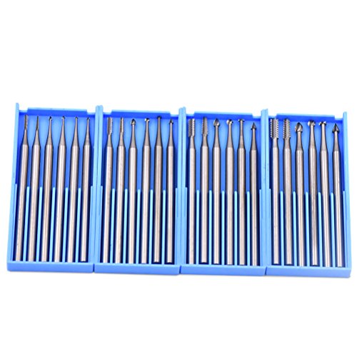 image for GOXAWEE 24pcs Mini Rotary Tools Steel Burs With 2.35mm Shank For Jewel