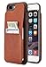 Vaultskin iPhone 7/8 Plus Wallet Case, ETON ARMOUR for iPhone 7/8 Plus (5.5) Slim Minimalist Bumper Case for Cards and Cash, Genuine Leather - Holds up to 10 Cards (iPhone 7/8 Plus, Cognac)