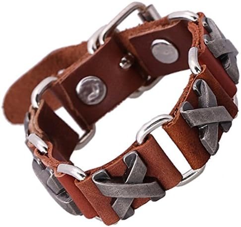 Flake Rain Unisex Vintage Cool Metal Personality National Flavor Vintage Leather Bracelets C3