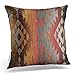 Emvency Set of 2 Aztec Throw Pillow Cover 16x16 Inches Decorative Pillowcase Navajo Orange Red Grey Tribal Decor Rectangle Pillow Cover with Hidden Zipper for Bedroom Sofa