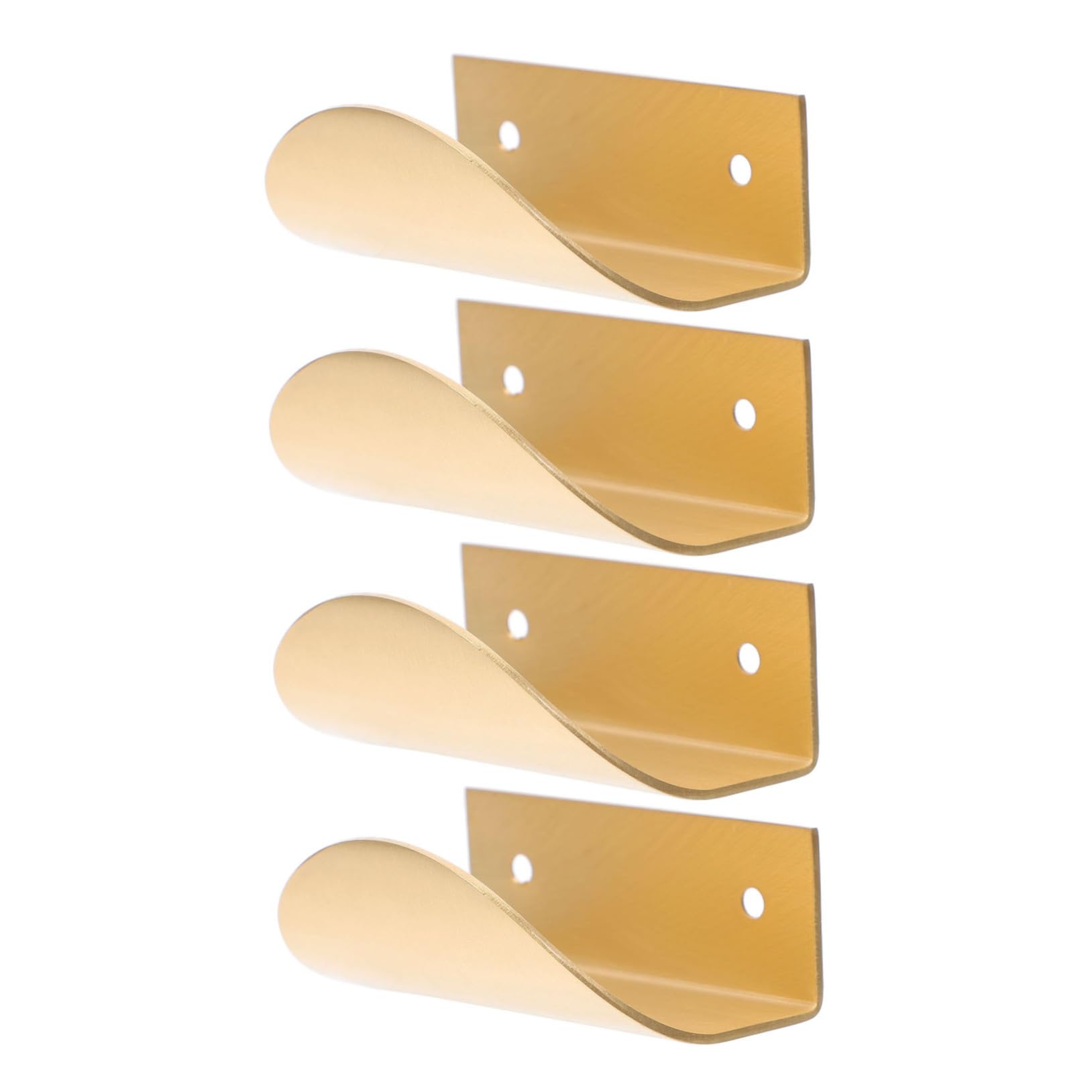 Veemoon Gold Edge Pulls Simple Gold Drawer Handles Cabinets Finger Tab Pull Brass European Furniture Handles for Drawer, Cabinet, Dress Table(60mm)