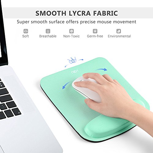 NEX Mouse Pad with Memory Foam Wrist Support, NonSlip Rubber Base