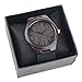 Bamboo Wooden Watch, Wristwatches Gift Cowhide Leather Strap Japanese Quartz Movement Watches with Gift Case (Grey)