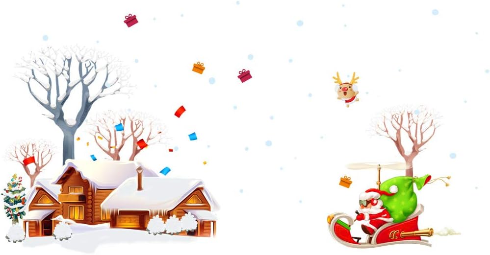 fansdia Window Stickers for Christmas Decorations, Adhesive Wall Window Clings Decals Christmas Tree Wall Window Door Stickers for Home Office Shop Window Glass Door Holiday Decorations