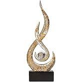 XYQXYQ Modern Abstract Art Table Decoration,Resin Flame Statue Modern Gold Centerpiece Ornaments for Living Room Great Gift Idea Home Decor,Collectibles