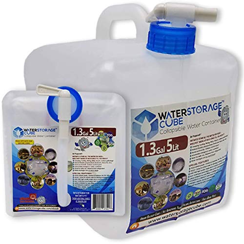Water Storage Cube BPAFree Collapsible Water Container 1.3 Gallon with