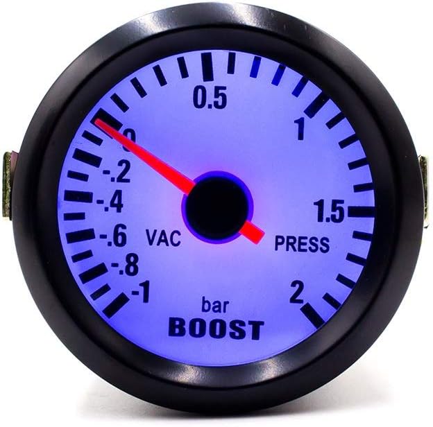 DONXIANFENG Bar Gauge- 1~2 Bar Black 2 inch 52mm Boost Gauge kit for Car Motor Bar Boost Vacuum Sensor Meter