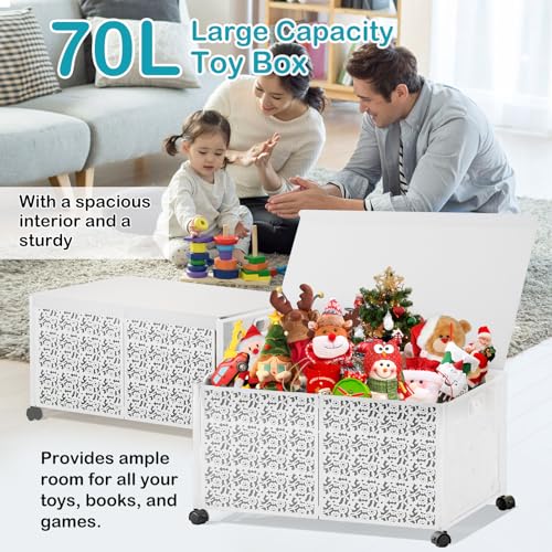 Yoleduo Toy Storage, Toy Box Chest,Toy Storage Organizer Box with Lid,70L Extra Large Toy Box