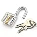 Jmkcoz Professional Lock Pick Set Transparent Visible Cutaway of Padlocks Locksmith Training Practice Lock Trainer Lock with 2 keys