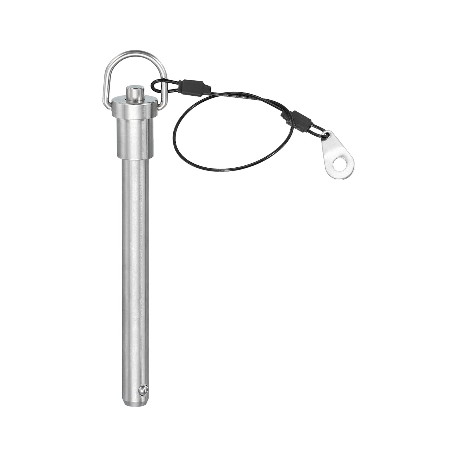 PATIKIL Quick Release Pin 12 x 100mm(1/2" x 3.94"), 304 Stainless Steel Ball Lock Safety Locating Pins with Button 25cm Prevents Loss Rope