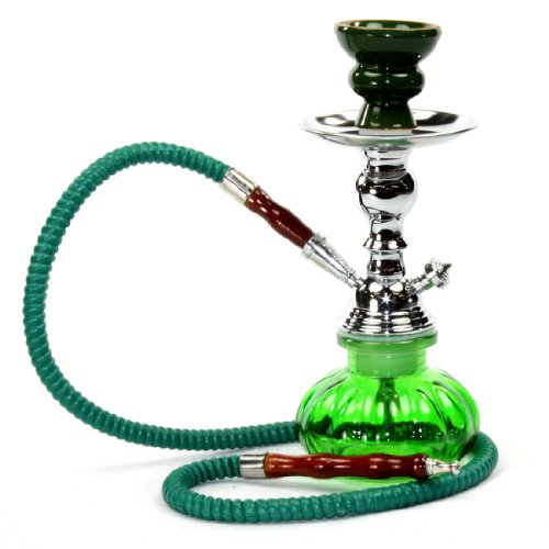 UPC 849344011347, GSTAR 11&quot; Premium 1 Hose Hookah Complete Set - Mini Pumpkin Hookah Glass Vase - (Spring Green)