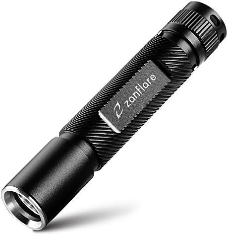 LED Tactical Flashlight,Zanflare F3 AAA Battery EDC Flashlight, 3 Light Mode Portable Pocket Flashlight, IPX8 Black