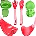 Silicone Placemat & Bib Set by Kidyme™ All-in-One Kids Flatware Dining Tray - Includes Suction Plate, Silicone Bucket Baby Bib With Adjustable Snaps, Child Cup, Fork with Spoon - Dishwasher Safe