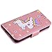 Ranyi iPod Touch 7 Case, iPod Touch 6 Case, iPod Touch 5 Case, Cute 3D Glitter Bling Unicorn Embossed [Flip Magnetic Wallet] PU Leather Folio Wallet Case for iPod Touch 5 6 7th Generation (Rose Gold)