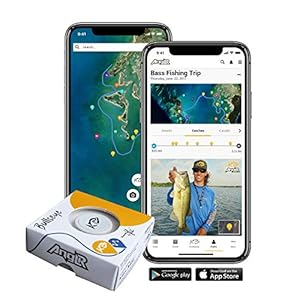 ANGLR Bullseye Fishing Tracker – Portable Bluetooth Smartphone GPS with Satellite Imagery and Logbook for Kayak, Bass…