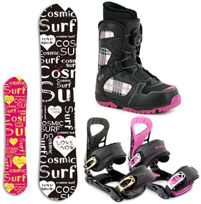 人気スノーボード3点セット レディース用 女の子用 スノボー ビンディング ブーツ 3点セット Cosmic