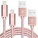 LAX [Apple MFi Certified] Fast Charger iPhone Lightning Cable, iPhone Cord Compatible with iPhone 14/13 /12/11 Pro Max/XS MAX/XR/XS/X/8/7/6S/6/SE/5S/iPad, iPod & More - (2-Pack - 4FT-Rose Gold)