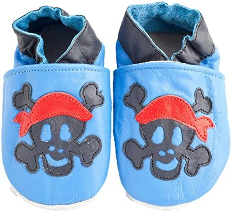 Soft leather baby shoes for Boys and Girls by Shoozies - Jolly Roger Pirate