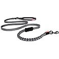 EzyDog Zero Shock Lite Bungee Dog Leash for Small Dogs - Perfect for Dogs 26 lbs or Less - Shock Absorbing Design for Superior Comfort and Control - Reflective for Nighttime Safety (Gray)