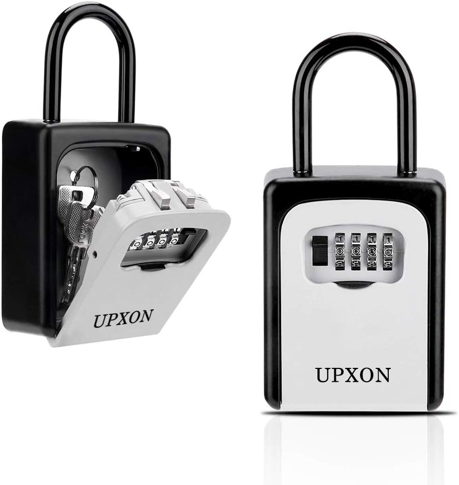 Key Lock Box, UPXON Large Capacity Key Storage Box with Resettable Code, 4 Digit Combination Lockbox for Spare Keys, Waterproof Wall Mount Key Box for Home, Hotels, Airbnb and Schools 1 Pack: Home Improvement