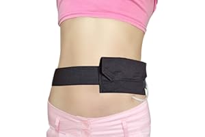 HOLA HEALTH Feeding Tube Belt Peg Tube Holder PD Catheter Belt Pouch Peritoneal Dialysis Accessories G-Tube J Feeding Tube Supplies for Women Men Black Large(38-51 inch)