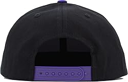 KNW-1467 BLK-PUR Cotton Snapback Solid Blank Cap