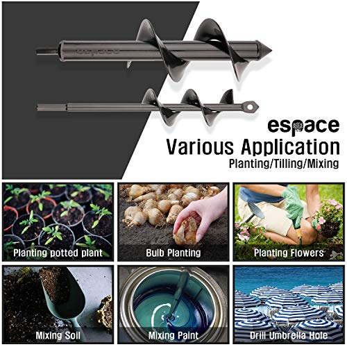 Espace Auger Drill Bit for Planting 3.2 x 12 Inch Premium Garden