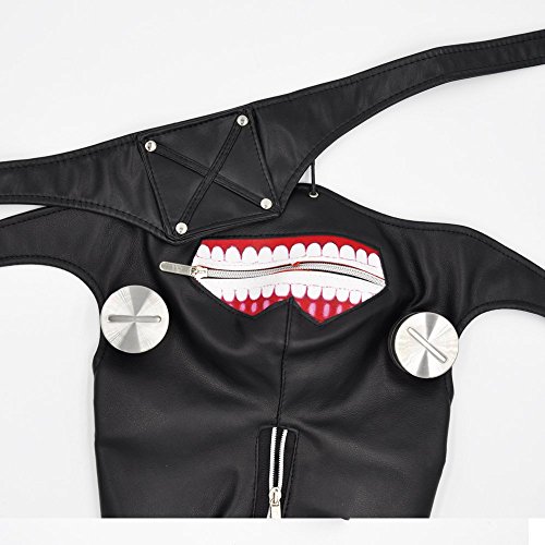 Tokyo Ghoul Kaneki Ken Cosplay Mask Halloween Party Cool Mask Prop Zipper Black (full mask)