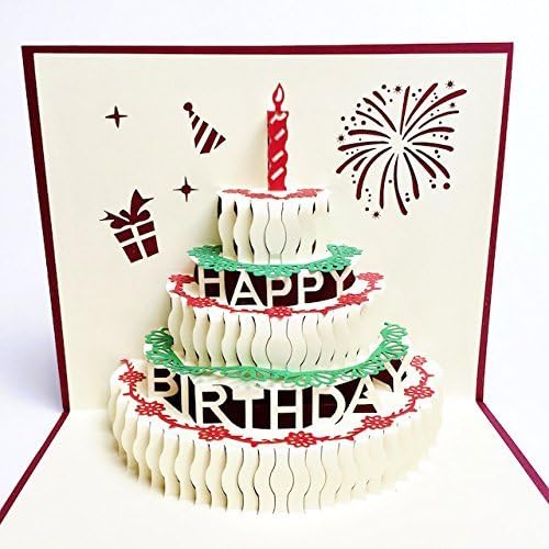 Creve 3D Popup Greeting Card Birthday Card Birthday Cake Big Size