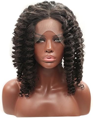 Spiral Curl Black Synthetic Lace Front Wig