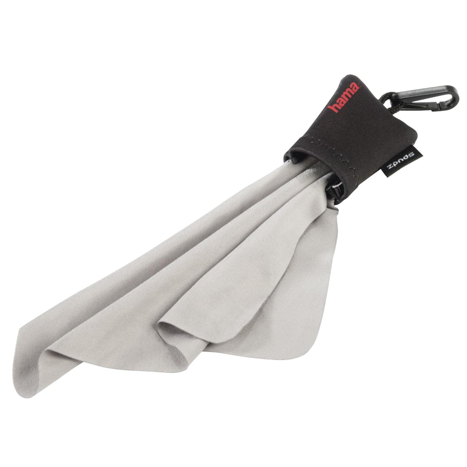 Hama Microfibre Cleaning Cloth | Optician's Quality for Camera, Lens, Filter, Binoculars, Display, Glasses | 15 x 15 cm | Microfibre Cloth with Neoprene Pouch for Travel | Grey