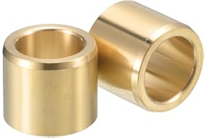 HiPicco Sleeve Bearing, 5/8" Bore x 3/4" OD x 1-1/8" Length Cast Brass Self-Lubricating Bushing Plain Shaft Bearings 2 Pack