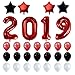 Graduation Party Supplies 2019 Graduation Party Decorations Graduation Banner Congratulations Banner Hang Swirls and Black & Red 2019 Balloons