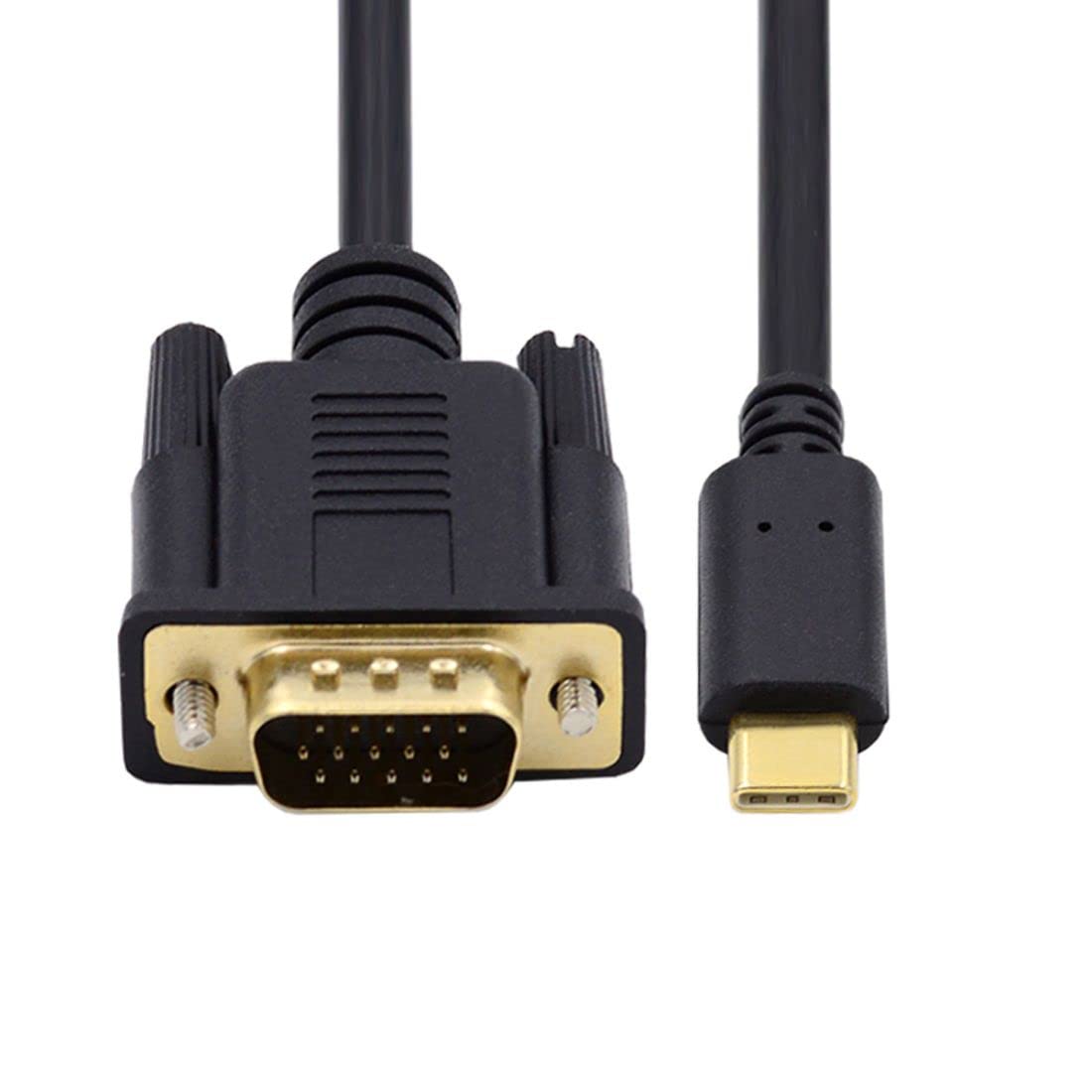 chenyang USB C to VGA Cable,USB 3.1 Type C Source to VGA RGB 1080P 60hz Displays Monitor Cable for Laptop 1.8m