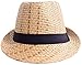 EPGM Straw Fedora Hat Men/Women's Summer Short Brim Beach Cap with Band