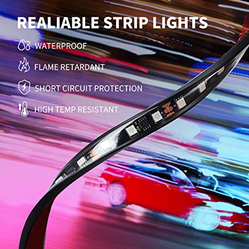 Dreamcolor Car Interior Lights with APP and IR Remote, Upgraded 2in1