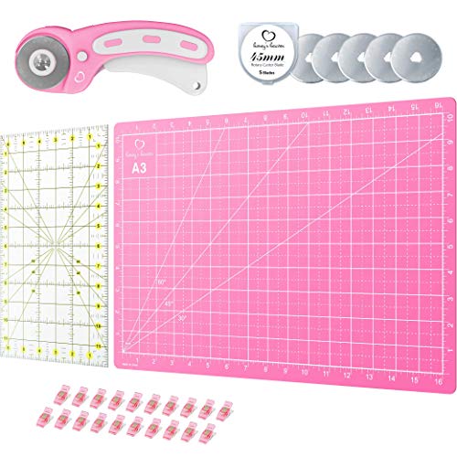image for Honey's Heaven Pink Rotary Cutter Set - Quilting Kit incl. 45mm Rotary