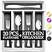 RayPard 24-Piece Silverware Set, Flatware Set Mirror Polished, Dishwasher Safe Service for 4, Include Fork/Spoon with 5-Compartment Non Slip Silverware Drawer Organizer Box Tray