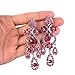EVER FAITH Austrian Crystal Art Deco Prom Jewelry Flower Vase Chandelier Pierced Dangle Earrings Pink Silver-Tone