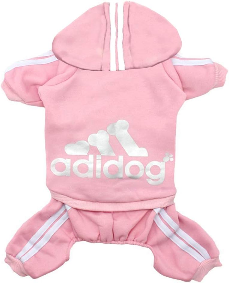 Rdc Pet Dog Hoodies,Dog Clothes,Fleece Jumpsuit Warm Sweater,4 Legs Cotton Jacket Sweat shirt Coat for Small Dog Medium Dog Large Dog (Pink,XL)