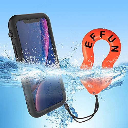 EFFUN iPhone Xr Waterproof Case, IP68 Certified Waterproof Shockproof Snowproof Dirtproof Fully Sealed Underwater Cover with Built-in Screen Protector for iPhone Xr (6.1 inch) Black - Thumbnail 3