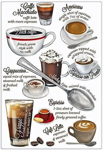Coffee Flavors 100% Cotton Flour Sack Dish Tea Towel - Mary Lake Thompson 30" x 30"