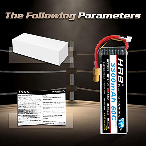HRB 2PCS 4S 3300mAh 14,8 V Lipo RC Akku 60C Pack mit XT60 / EC3 / Deans / Traxxas Stecker für RC Flugzeug Hubschrauber… – Bild 8