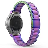 Gear S2 Watch Band, MoKo Universal Stainless Steel Watch Band Strap Bracelet + Connector for Samsung Gear S2 SM-R720 & SM-R730 SmartWatch (NOT FIT Gear S2 SM-R735), COLORFUL