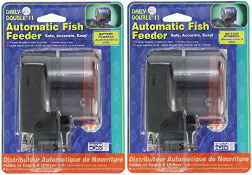 Penn Plax Daily Double II Battery-Operated Automatic Fish Feeder (2 Pack)