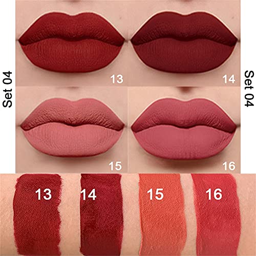 4 PCS Matte Lipstick,4-color Lip Stick, Durable Waterproof Non Stick Cup, Women\'s Make-up Velvet Make-up Lip Gloss (Kits-4)