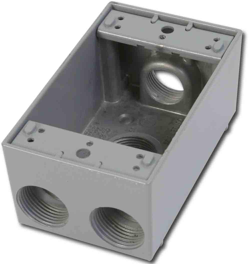 Greenfield B34PS Series Weatherproof Electrical Outlet Box Gray