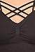 O TO S Women's Strappy Front Criss Cross Sports Bra Tops Bralette Active Wear Yoga Workout Removable Pad K145 Black L/XL